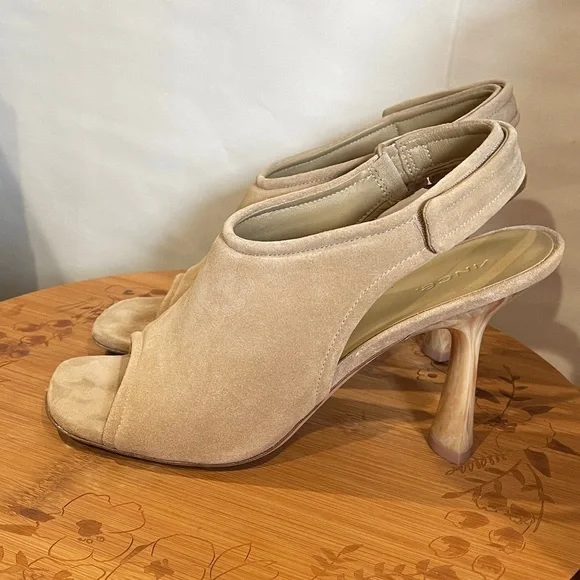 VinceQuest Suede Slingback Sandals In Dune women's size 10